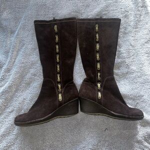 AEROSOLES Dark Brown Wedge Boots